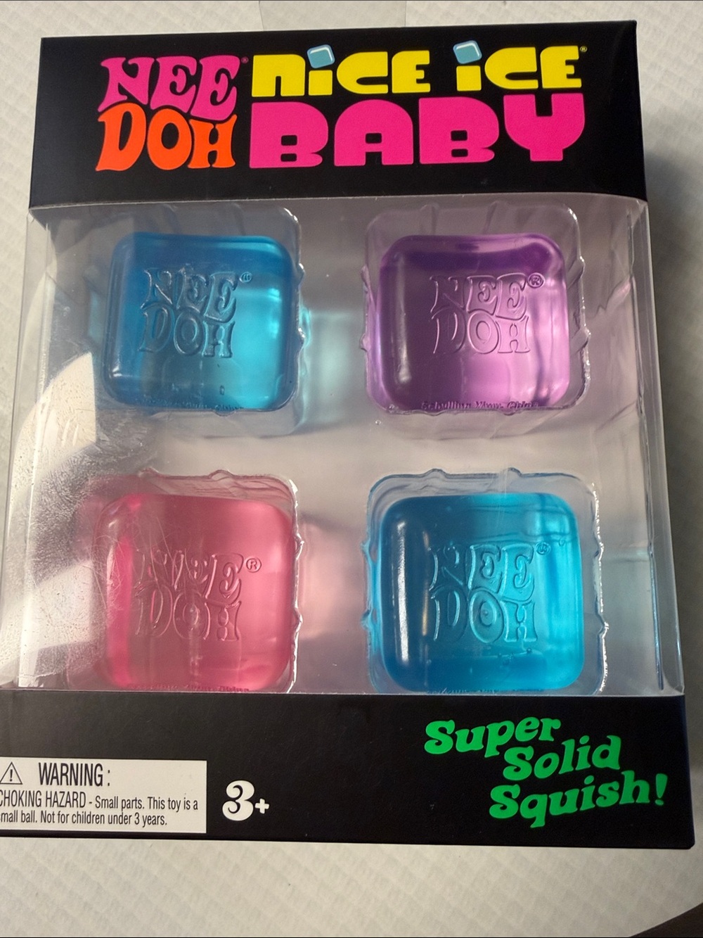 NeeDoh Nice Ice Baby Solid Squish pack of 4  Set - Blue, Pink, Purple